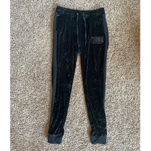 Victoria’s Secret XS Black Velvet Sweatpants